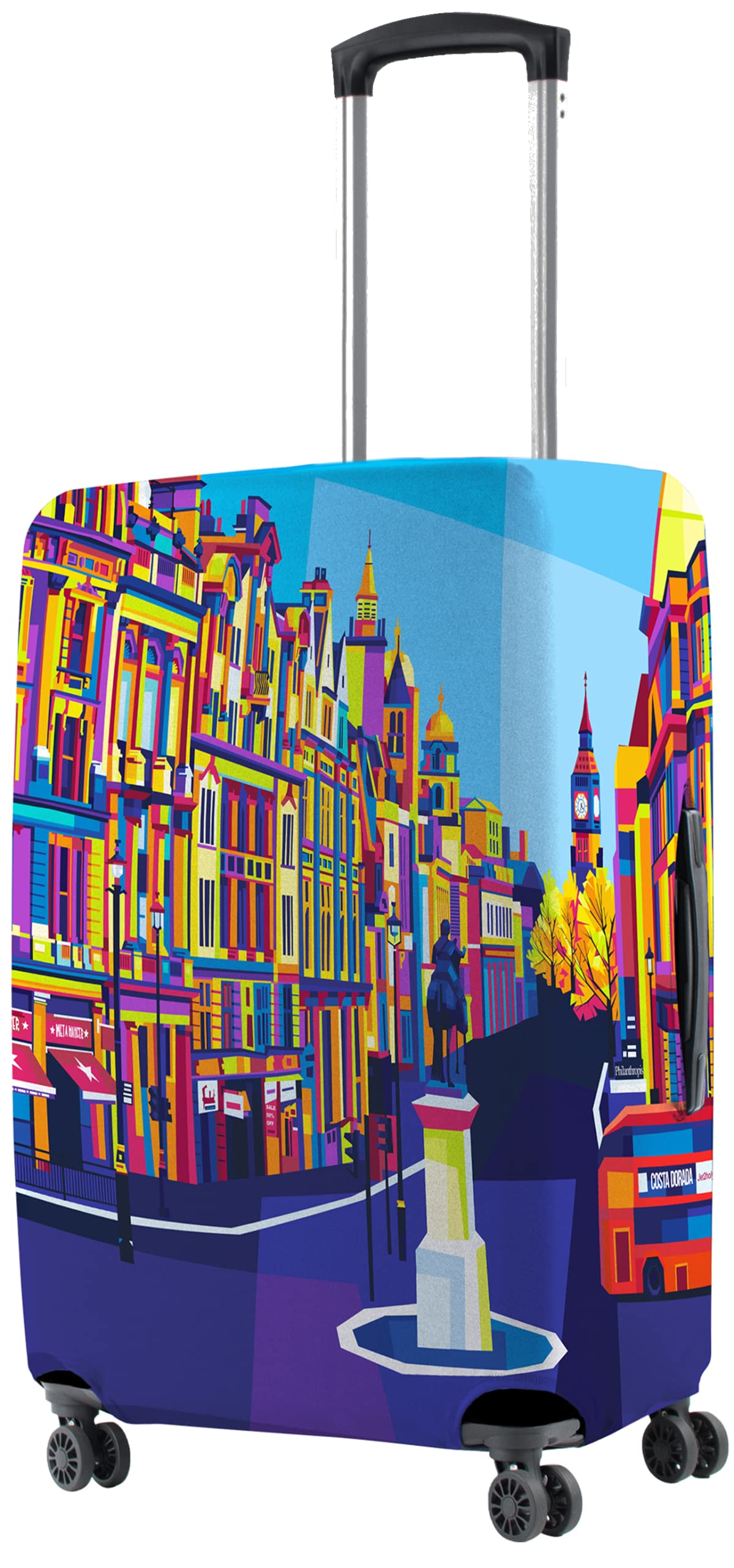 Nasher Miles Polyester 55 (20 Inch) Small Protective Luggage Cover  London Design