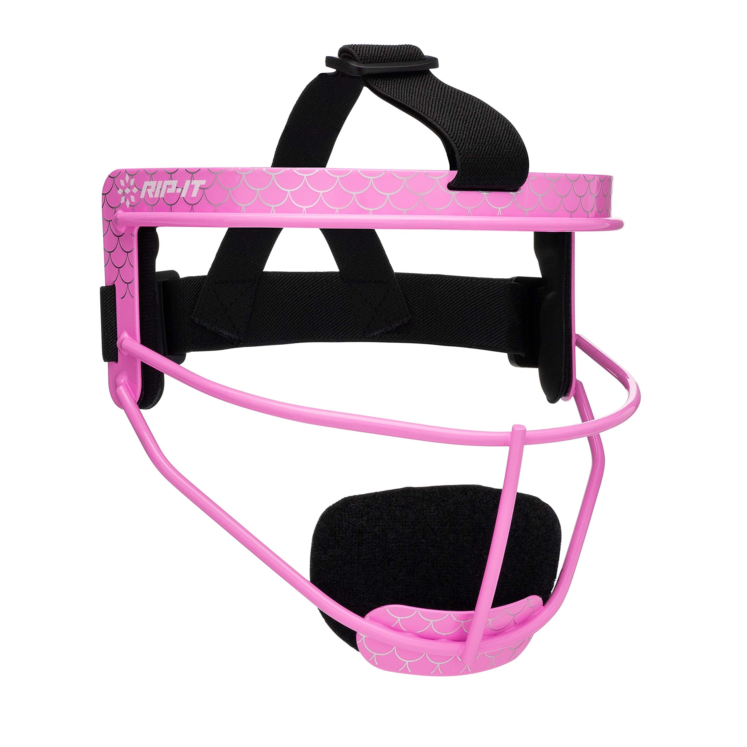 Rip-It Emma Collection Girls Softball Fielders Mask With Mermaid Pattern (Gumball Pink) - Lightweight Secure Fit Provides Maximu