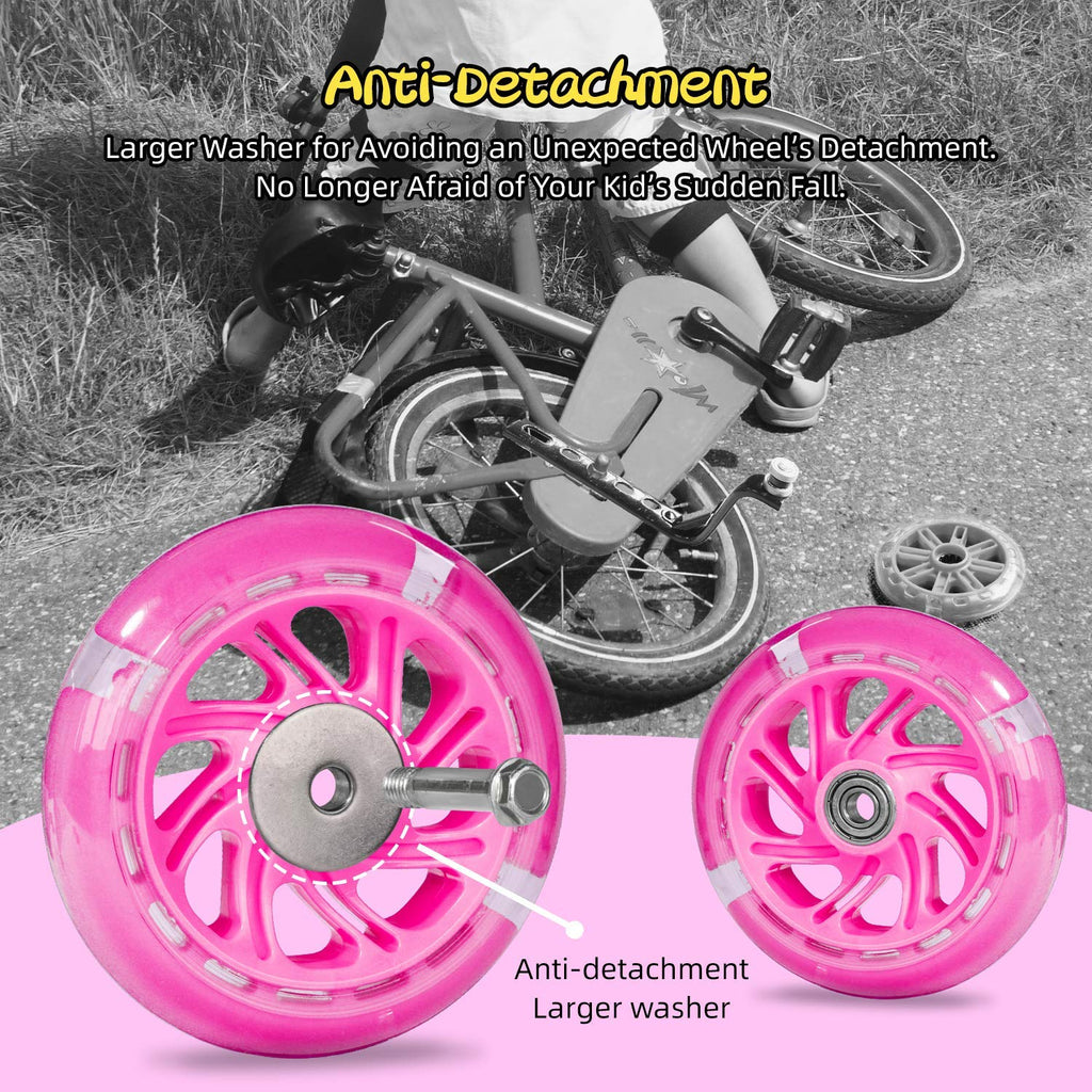PRUNUS Flash BIKE Training Wheels for 12 14 16 18 20 Inch.Training Wheels for Kids Bike is Heavy Duty.Bicycle Training Wheel is