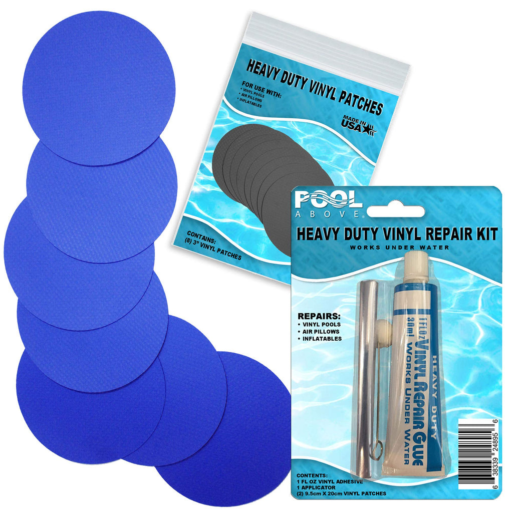 Heavy Duty Vinyl Repair Patch Kit For Above-Ground Pool Liner Repair; Glue And Patch Inflatables; Boat; Raft; Kayak; Air Beds; I