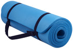 Fitvids 1/2-Inch Thick High Density Foam Exercise Yoga Mat with Carrying Strap, For Cushioning The Body Against Hard Floors, Blu