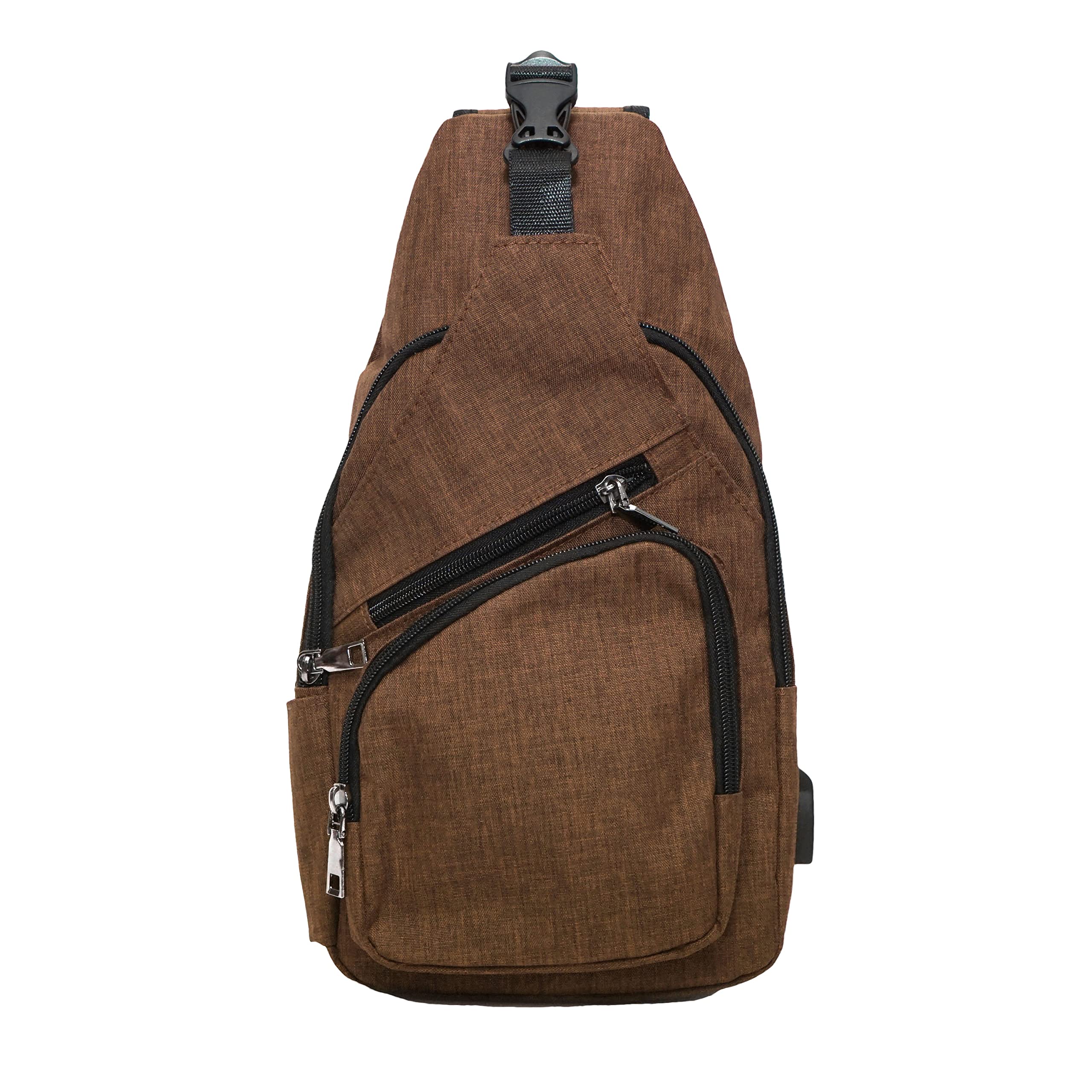 Nupouch Anti-Theft Daypack Crossbody Sling Backpack, USB Charging Connector Port, Lightweight Day Pack for Travel, Hiking, Every