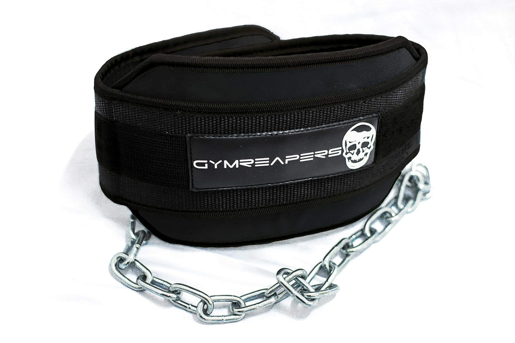 Gymreapers Dip Belt With Chain For Weightlifting, Pull Ups, Dips - Heavy Duty Steel Chain For Added Weight Training (Black)