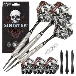 Viper By Gld Products Sinister 95% Tungsten Steel Tip Darts, 25 Grams,Silver,23-3811-25