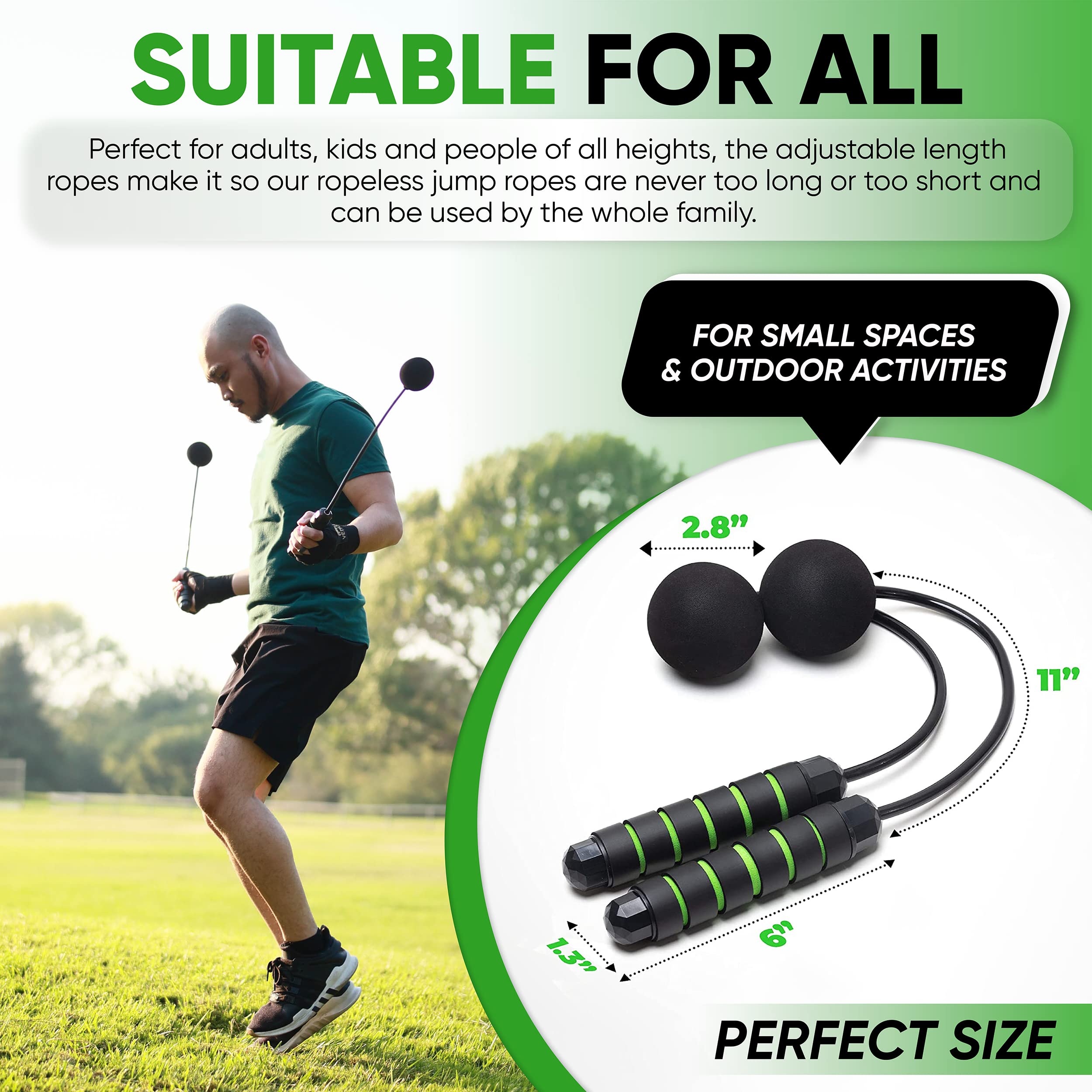 Tugsport Bod Ropes Cordless Jump Rope Beachbody Mbf - Adjustable Length Ropes Ropeless Jump Rope For Beachbody - Eliminate Dad B