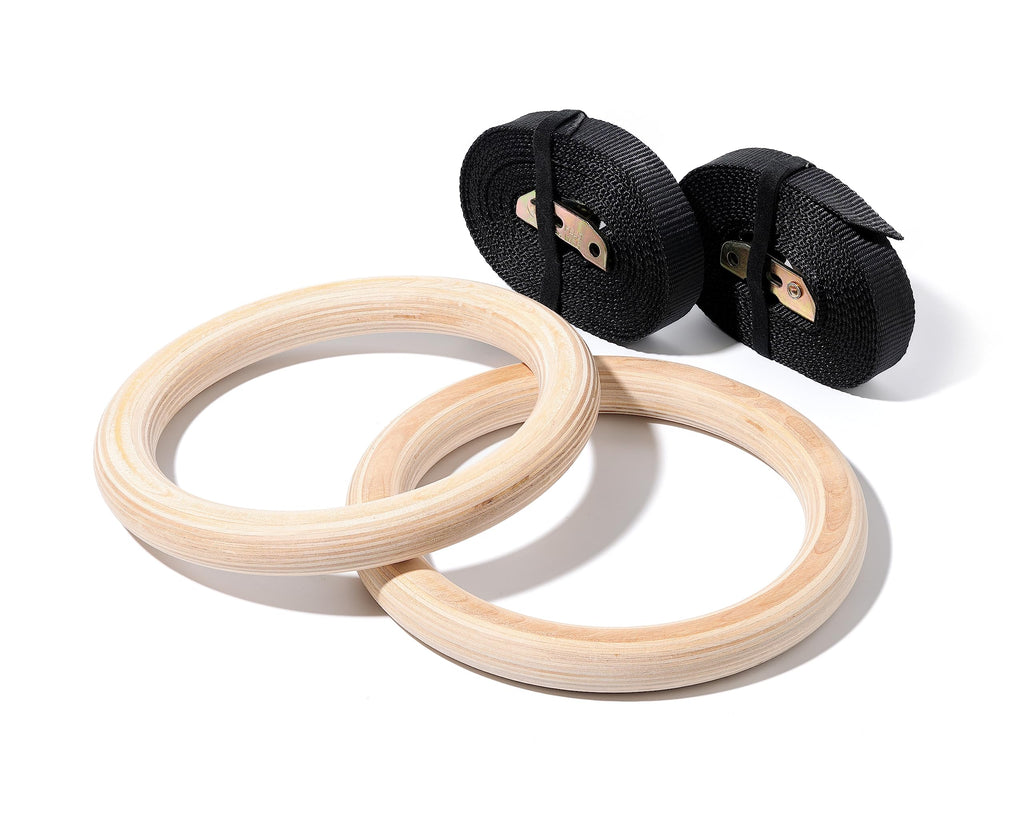 Nexpro Wood Gymnastic Ring Olympic Strength Training Gym Rings Wooden