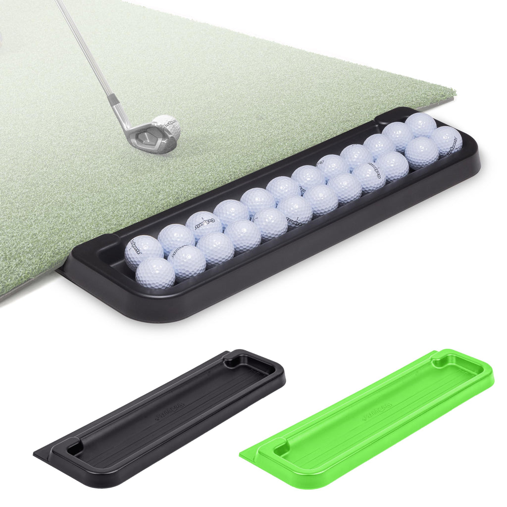 Gosports All-Weather Golf Ball Tray - 24 Ball Capacity - Compatible With All Hitting Mats - Black Or Green