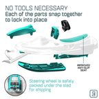 Gizmo Riders Stratos Snow Bobsled for Kids- 2 Person Steerable Snow Sled for Ages 3 and Up (Nimbus Ice Blue), (GRSTR-ASSORT)