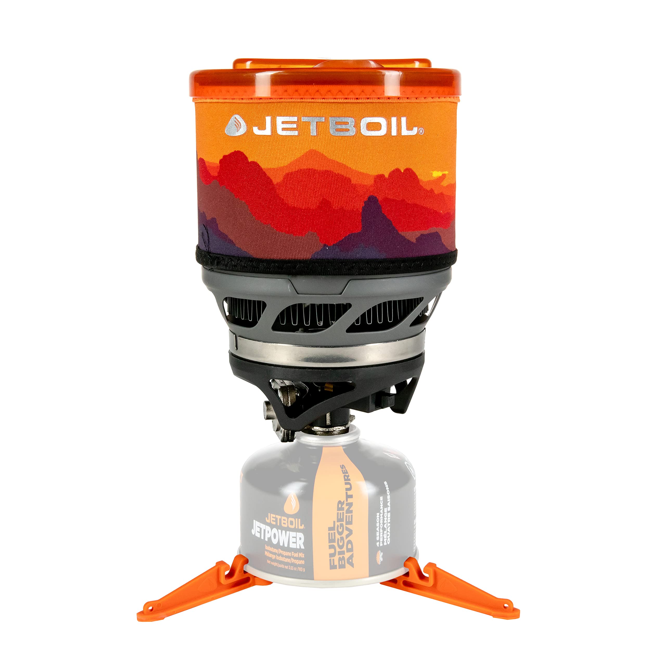 Jetboil Minimo Camping And Backpacking Stove Cooking System With Adjustable Heat Control (Sunset)