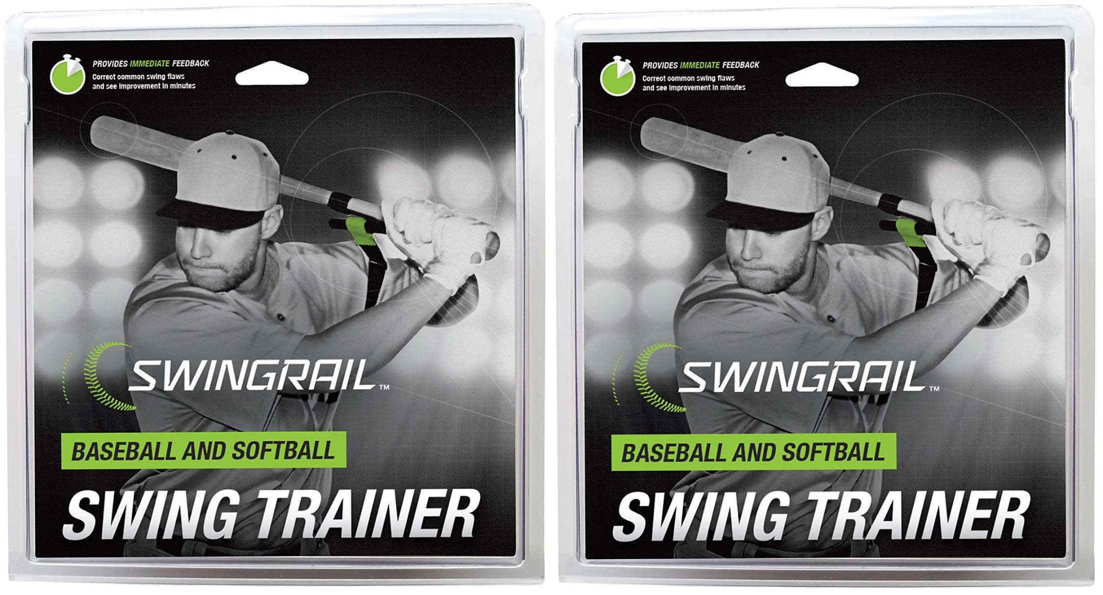Swingrail Baseball/Softball Swing Trainer Aid (2-Pack) Equipment For Batting And Hitting