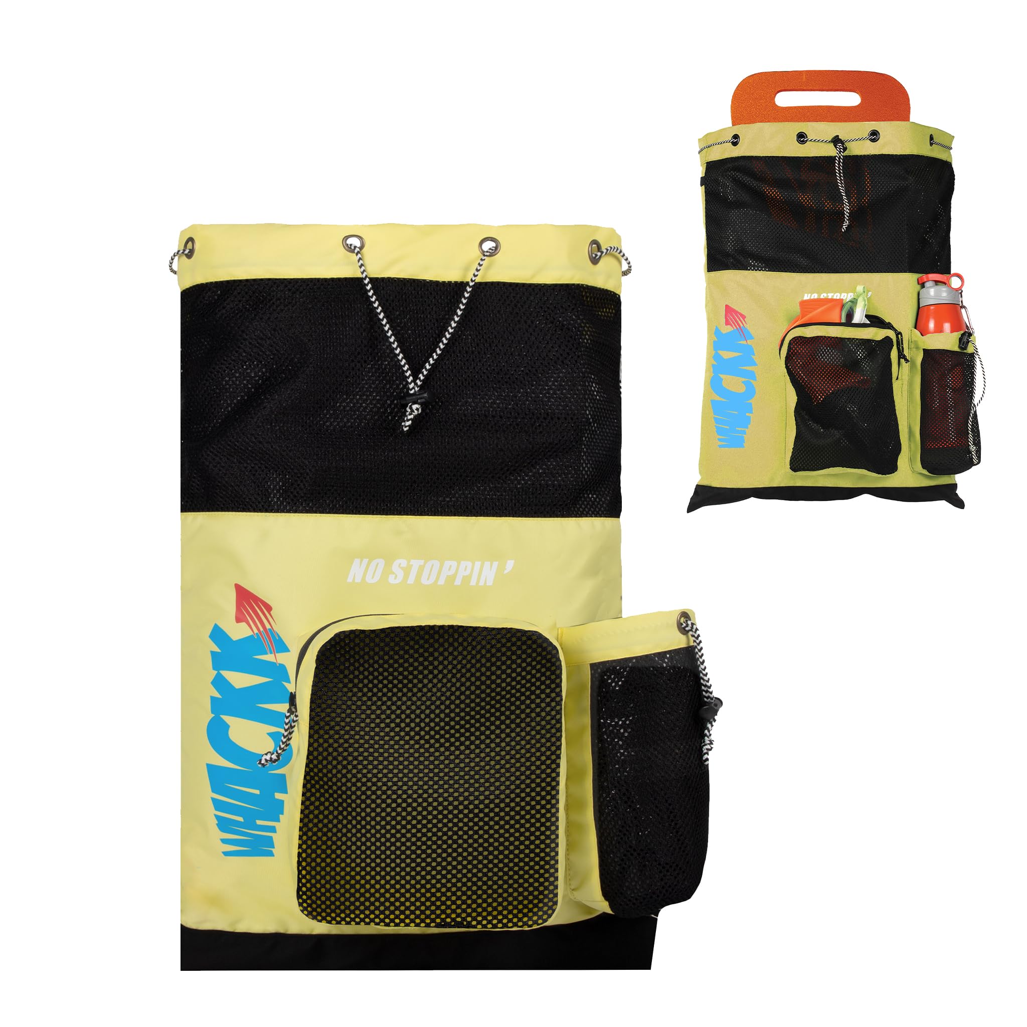 Whackk Aqua Yellow Black Unisex Swimming Bag |Water Sports |Dry Bags |Wet Pocket |Accessories |Beach Bag |Storage Swim Gym Gears