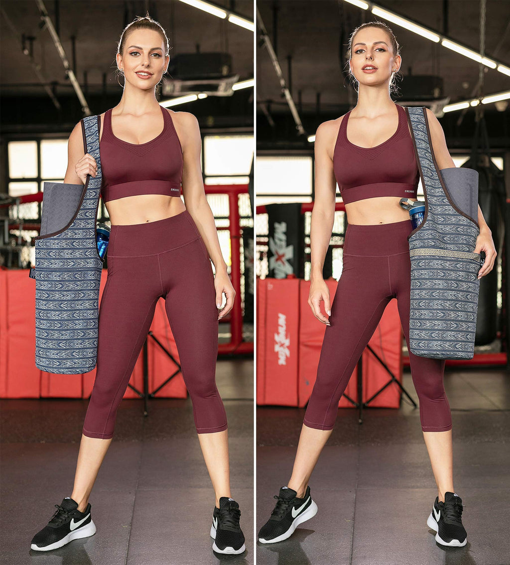 Ewedoos Yoga Mat Bag With Large Size Pocket And Zipper Pocket, Fit Most Size Mats (Artistic Gray)