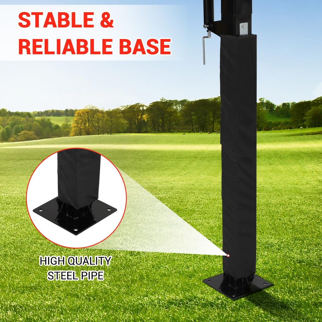 Basketball Hoop Outdoor In Ground with Anti-Collision Foam, 55 Shatterproof Quick Adjustable 8-10ft Basketball Hoop Inground wit