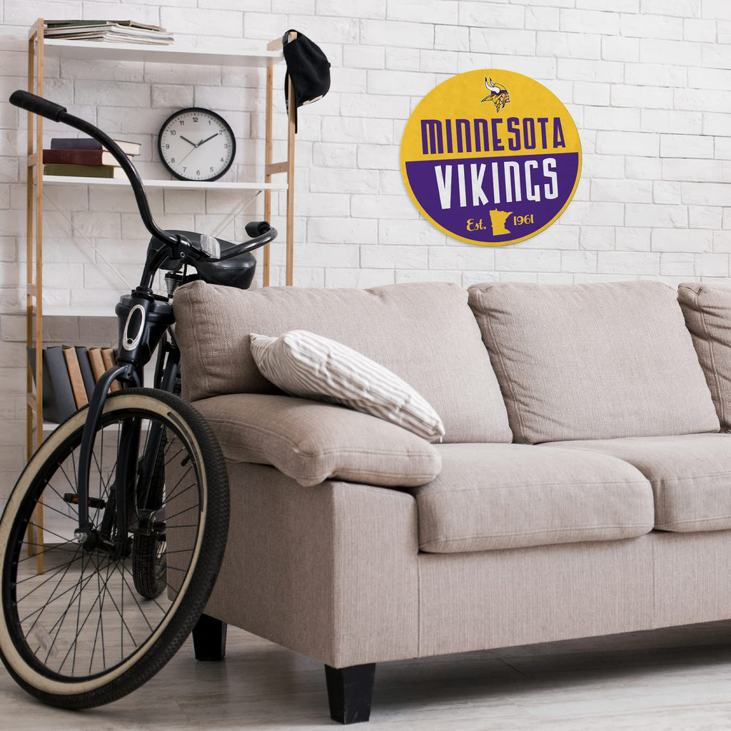 Rico Industries Nfl Minnesota Vikings Classic Shape Cut Pennant - Home And Living Room D  Cor - Soft Felt Ez To Hang 18X0.10X18