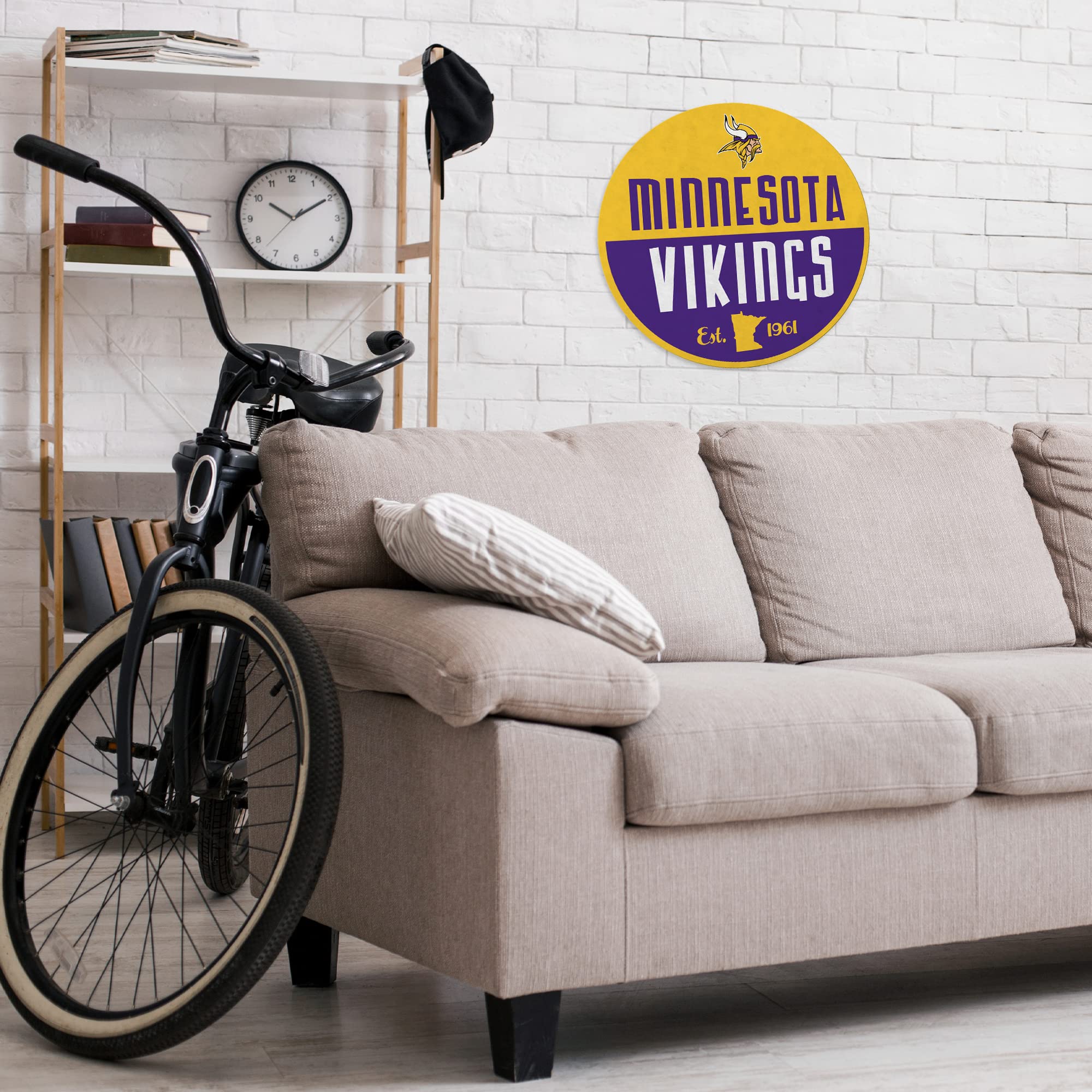 Rico Industries Nfl Minnesota Vikings Classic Shape Cut Pennant - Home And Living Room D  Cor - Soft Felt Ez To Hang 18X0.10X18