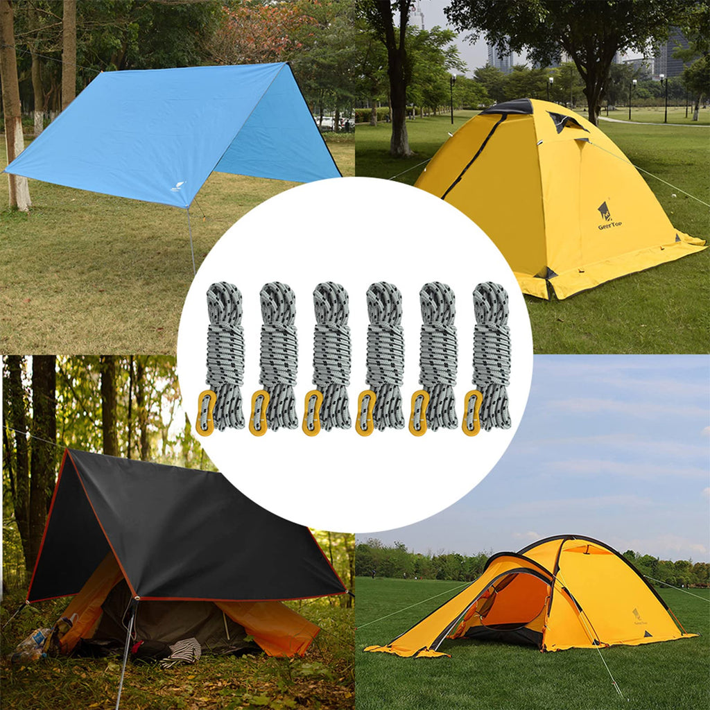 Geertop 5 Mm Camping Tent Guylines With Aluminum Adjuster Tensioner Ultralight Tent Cords For Camp Tent Tarp, Canopy Shelter, Ca