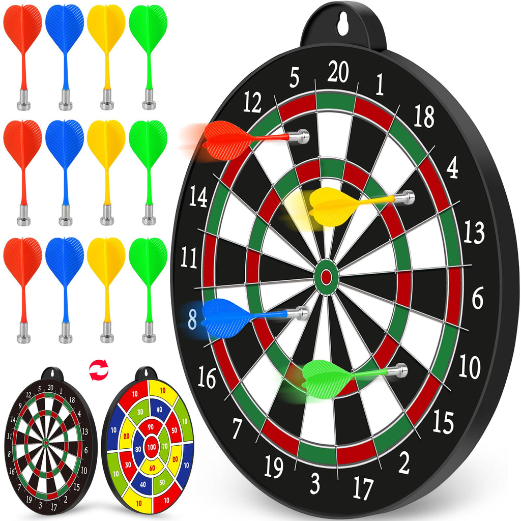 Magnetic Dart Board, Safe Dart Game Toy For Kids, 12Pcs Magnetic Darts, Excellent Indoor Game And Party Game, Double Sided Dart 