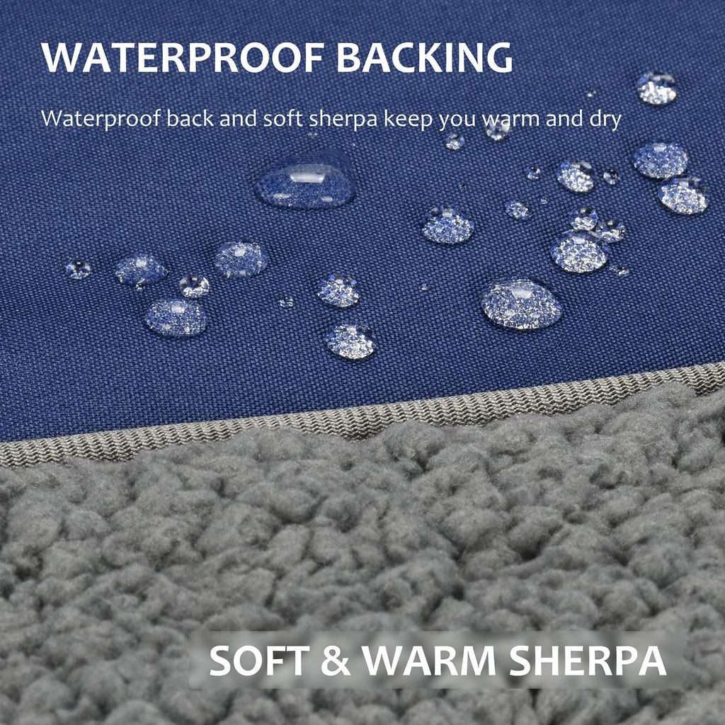 Tirrinia Outdoors Waterproof Throw Blanket, 51X 59 Sherpa Fleece Stadium Windproof Mat Boat, Traveling, Camping, Hiking, Footbal