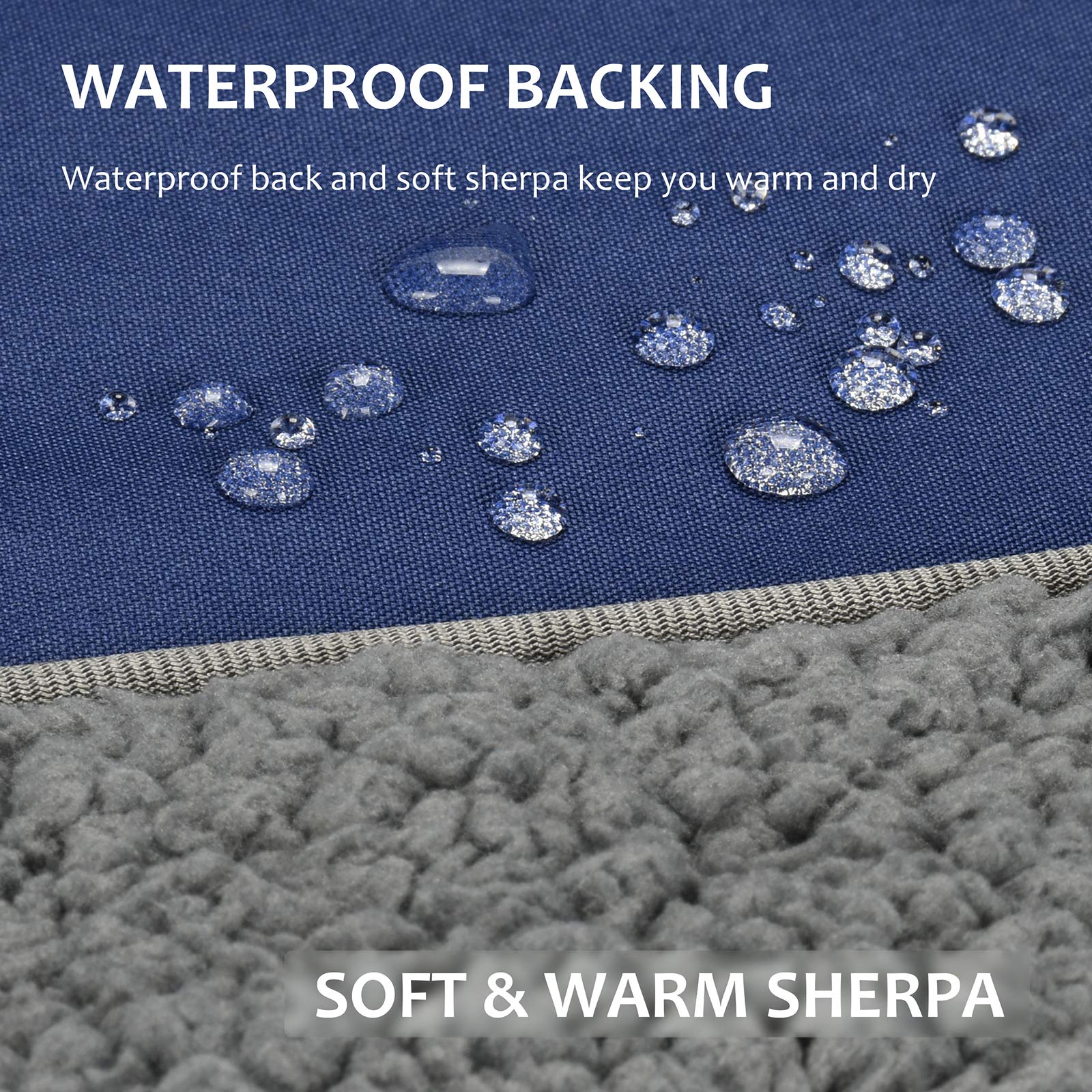Tirrinia Outdoors Waterproof Throw Blanket, 51X 59 Sherpa Fleece Stadium Windproof Mat Boat, Traveling, Camping, Hiking, Footbal