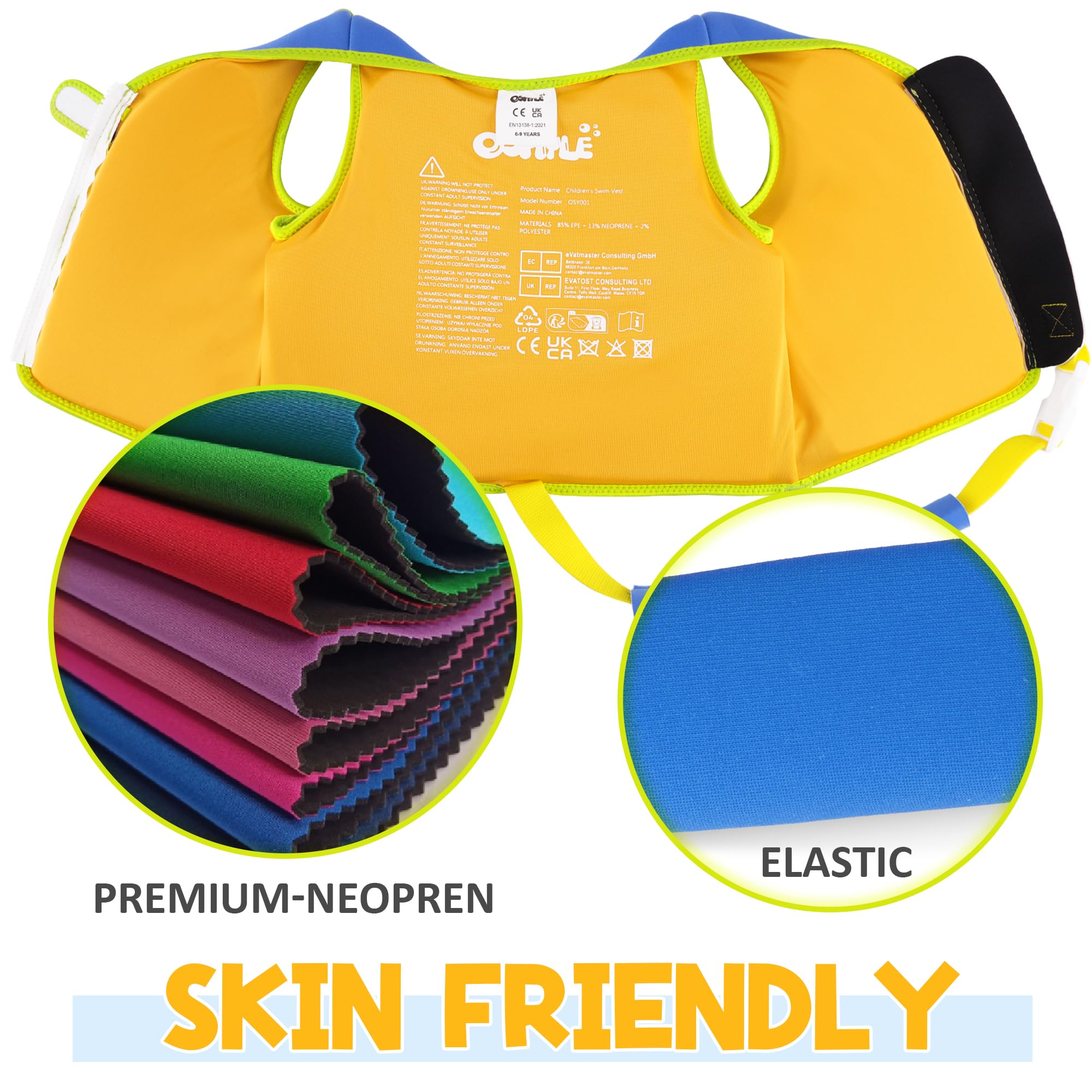Oshyle Children'S Girls Boys Swimming Vest For Toddlers With Adjustable Safety Straps Age 1-9 (Rays, S(1-3))