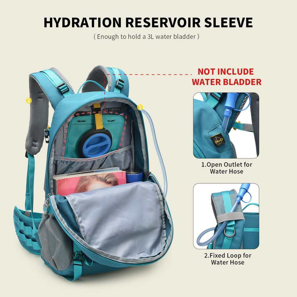 Skysper Hiking Backpack For Men Women, 35L Travel Backpack Waterproof Camping Backpack Outdoor Lightweight Daypack(Teal)