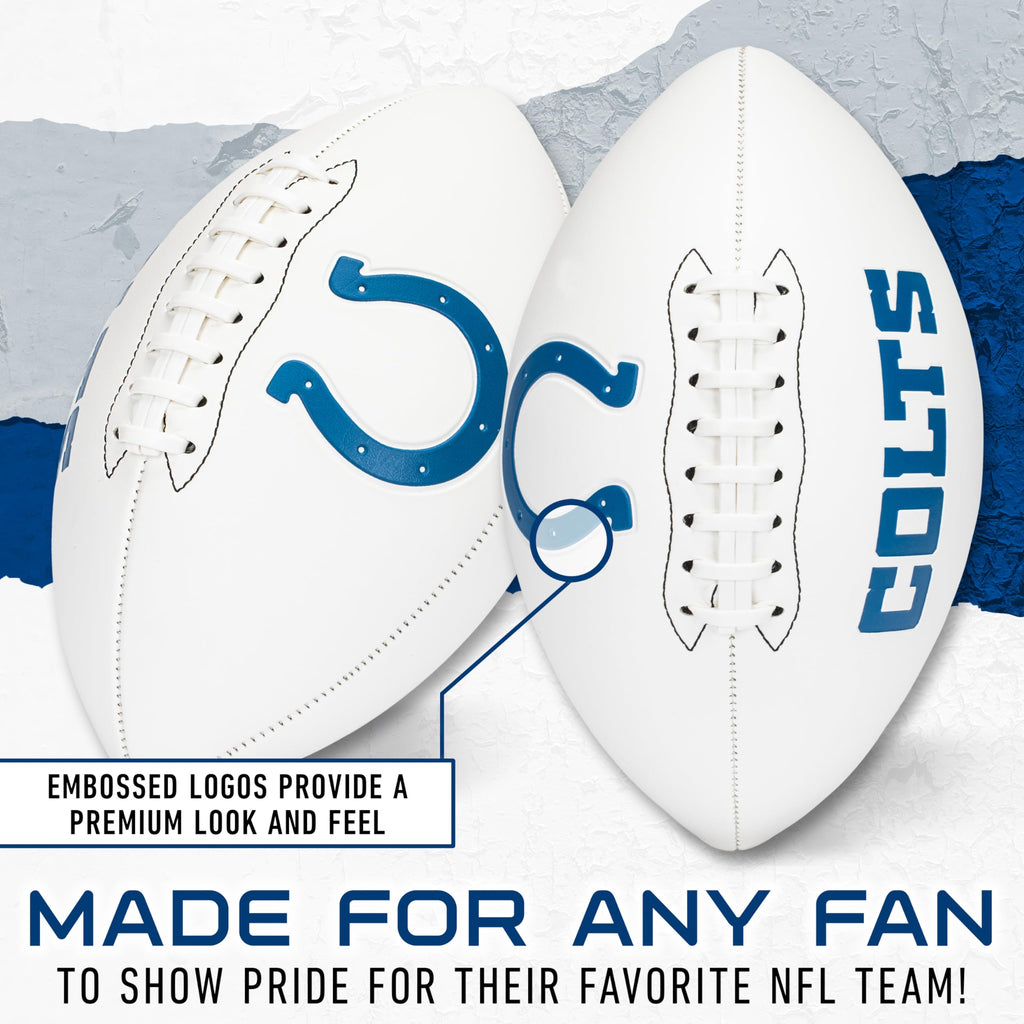 Franklin Sports Nfl Indianapolis Colts Autograph Football - Official Size White Panel Souvenir Football For Autographs + Signatu