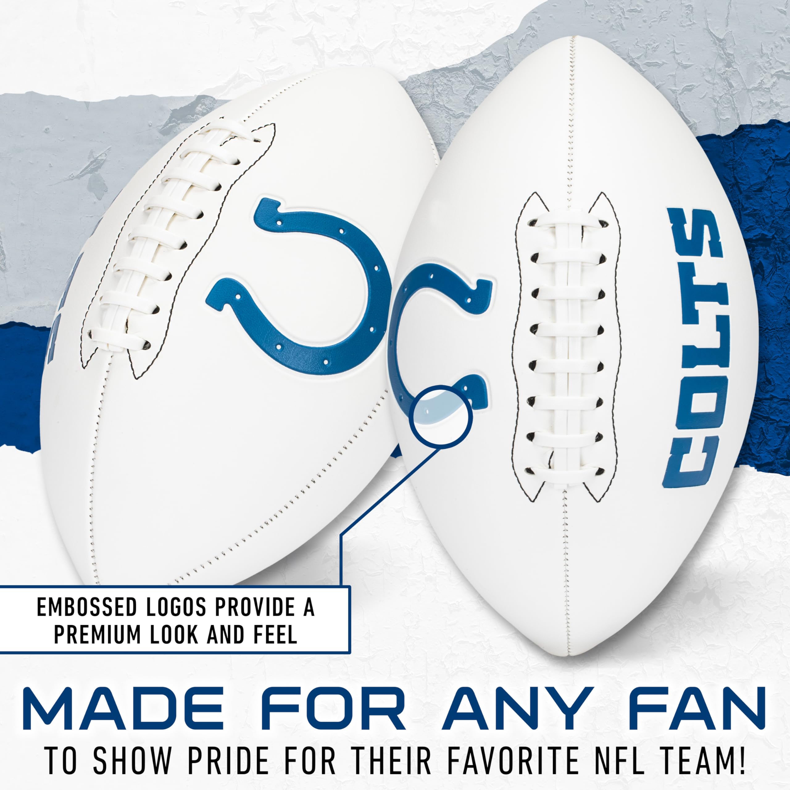 Franklin Sports Nfl Indianapolis Colts Autograph Football - Official Size White Panel Souvenir Football For Autographs + Signatu