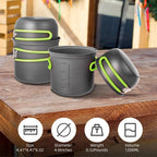 Camping Cookware Set With Stove, Portable Camping Mess Kit With Non-Stick Pots?Pans Set And Folding Fork, Lightweight Backpackin