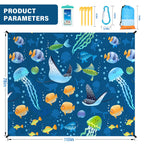 Famstar Beach Blanket Oversized Extra Large78 X110,Waterproof Sandproof Beach Blanket 2-8 Adults Lightweight Durable For Travel