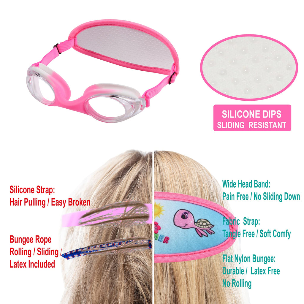 Ruigao Kids Swim Goggles Age 2-6, Toddler Goggles No Hair Pull,Child Goggles Padded Headband (1Pk Kids - Fun Sunmer)
