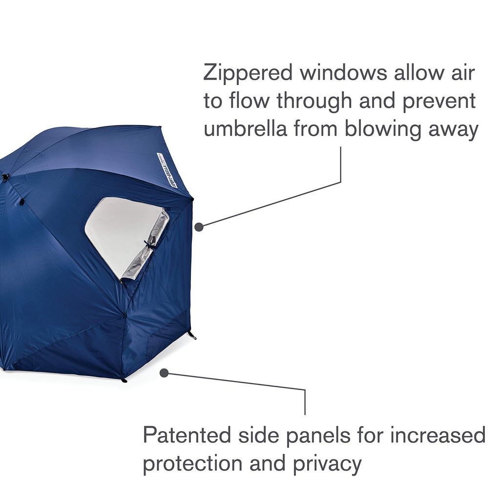 Sport-Brella Premiere Xl Upf 50+ Umbrella Shelter For Sun And Rain Protection (9-Foot, Blue)
