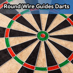 Gse 18'' Dart Board Set, Professional Self-Healing Bristle Dart Board Games Set With Six 17 Grams Steel Tip Darts, Regulation Si
