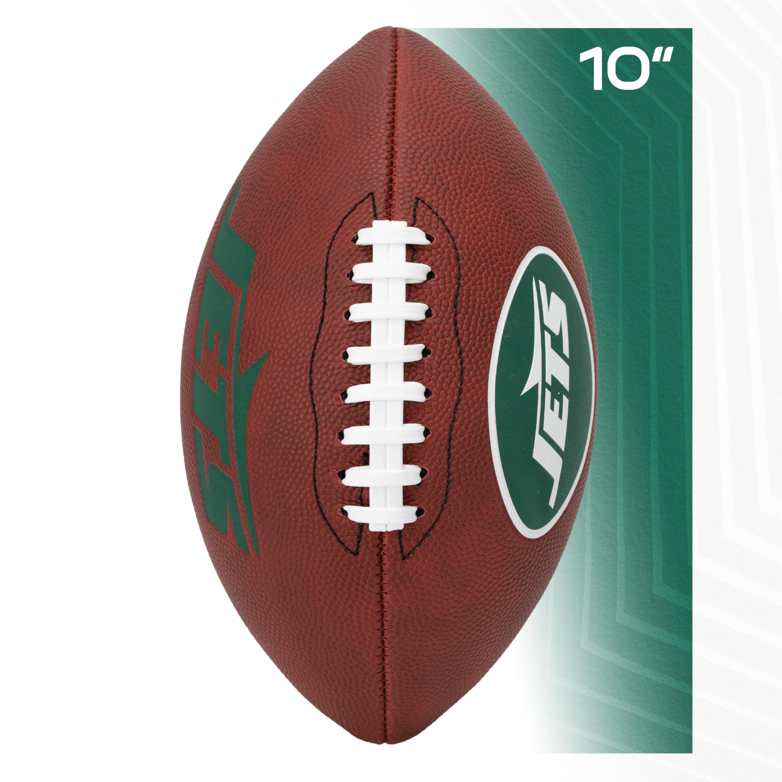 Franklin Sports Nfl New York Jets Football - Youth Junior Size Football For Kids - Official Nfl Team Logo + Colors Youth Ball -