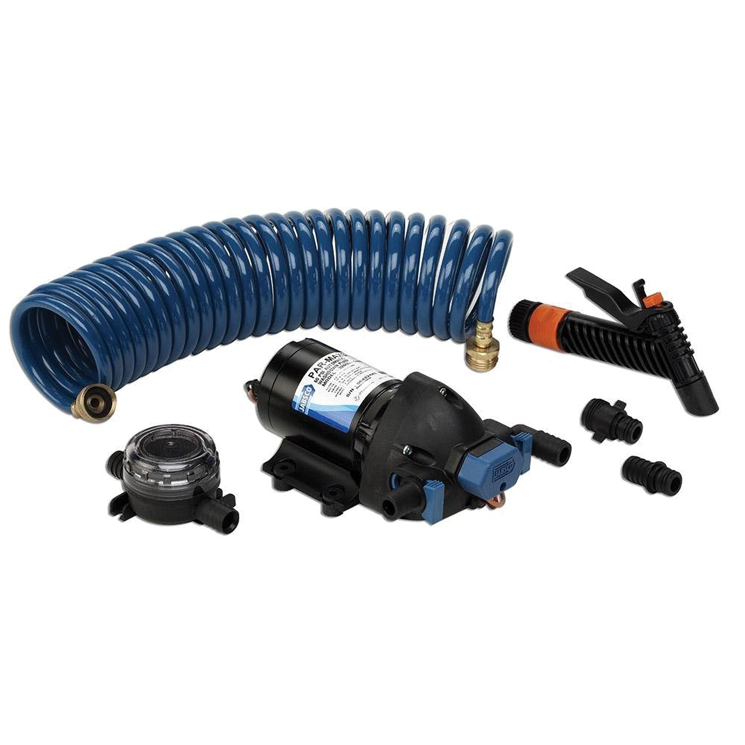 Jabsco 32900-0092 ParMax 4.0 GPM Washdown Pump - 12VDC 60 PSI with 25 ft. Hose Coil