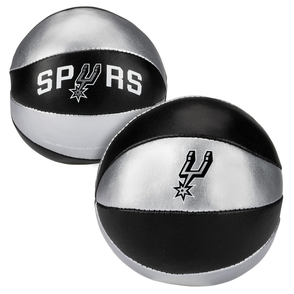 Franklin Sports Nba San Antonio Spurs Toy Basketballs - 2 Pack Of Kids Soft Mini Basketballs For Over The Door + Indoor Hoops -