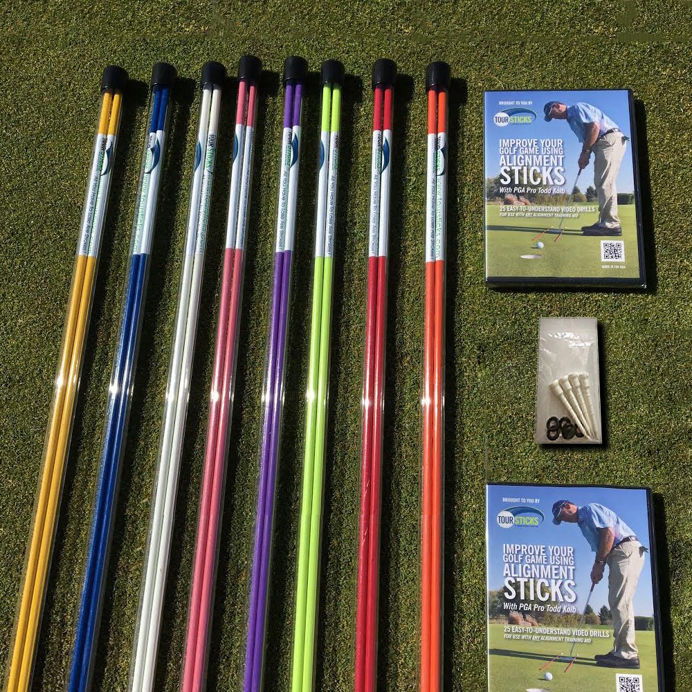 Tour Sticks - White - The #1 Training Aid Used By Tour Pros (Purple)
