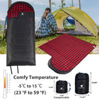 Geertop Adults Sleeping Bag Flanner For Big And Tall People Lightweight Backpacking Sleeping Bag Waterproof 4 Season For Camping
