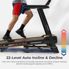 Sunny Health & Fitness Excel Smart Auto Incline/Decline for Home Use, 20    Wide Running and Walking Deck, Flex Shock Suspension