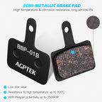 Agptek Bike Brake Pads, High-Performance Brake Pads, Disc Brake Pads & Spring (Semi-Metallic) For Mountain Bike Disc Brakes, 4 P
