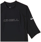 ONeill Wetsuits Mens Basic Skins UPF 50+ Short Sleeve Rash Guard, Black, Large