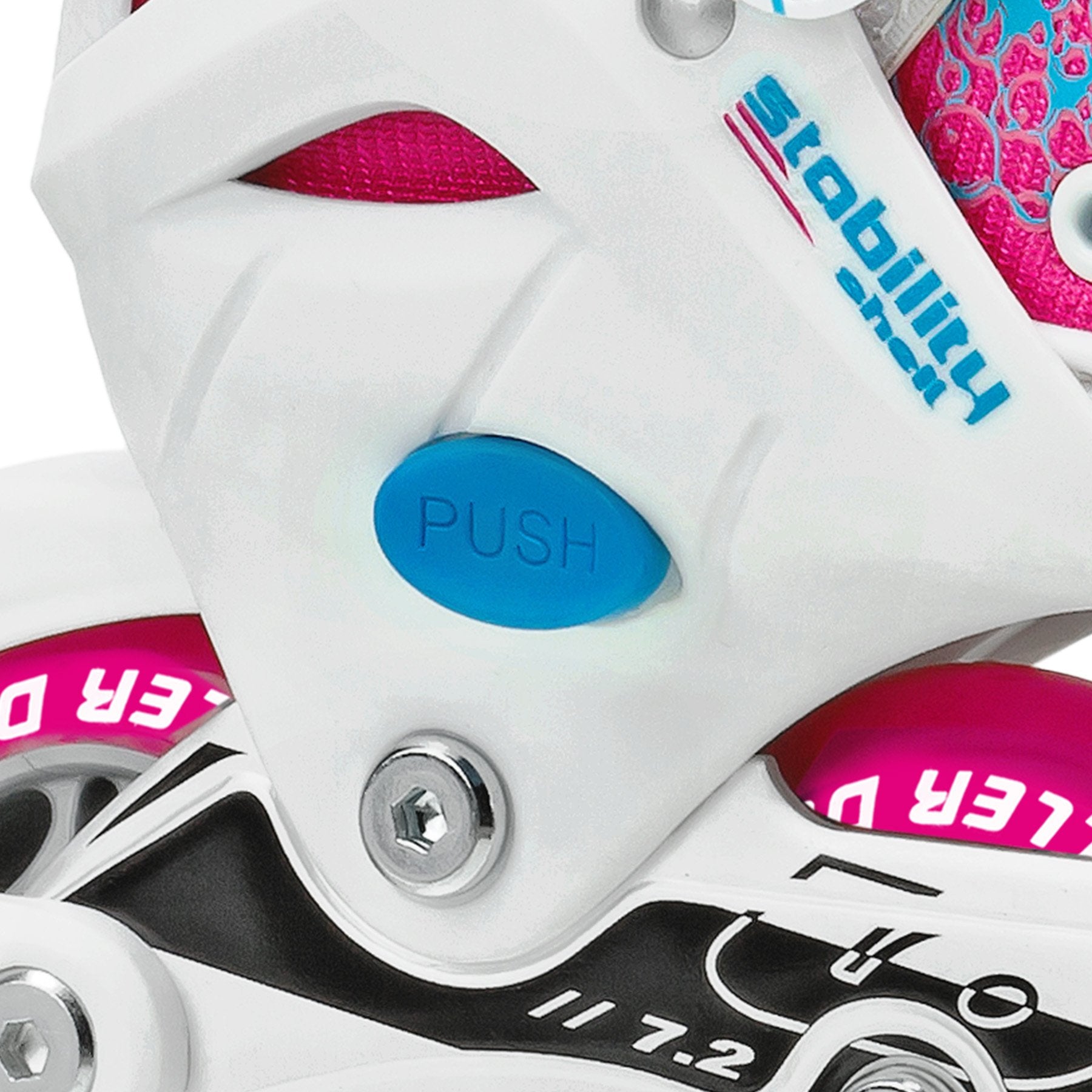 Roller Derby Ion 7.2 Girl'S Adjustable Inline Skates White/Pink Size Medium (2-5)