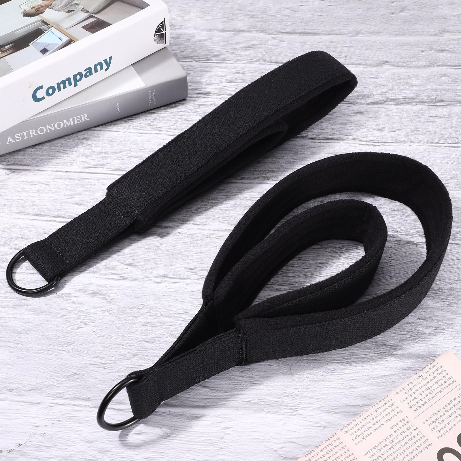 Tobwolf 2Pcs Pilates Double Loop Straps For Reformer, Feet Fitness Equipment Straps, Double Padded D-Ring Loops, Yoga Double Loo