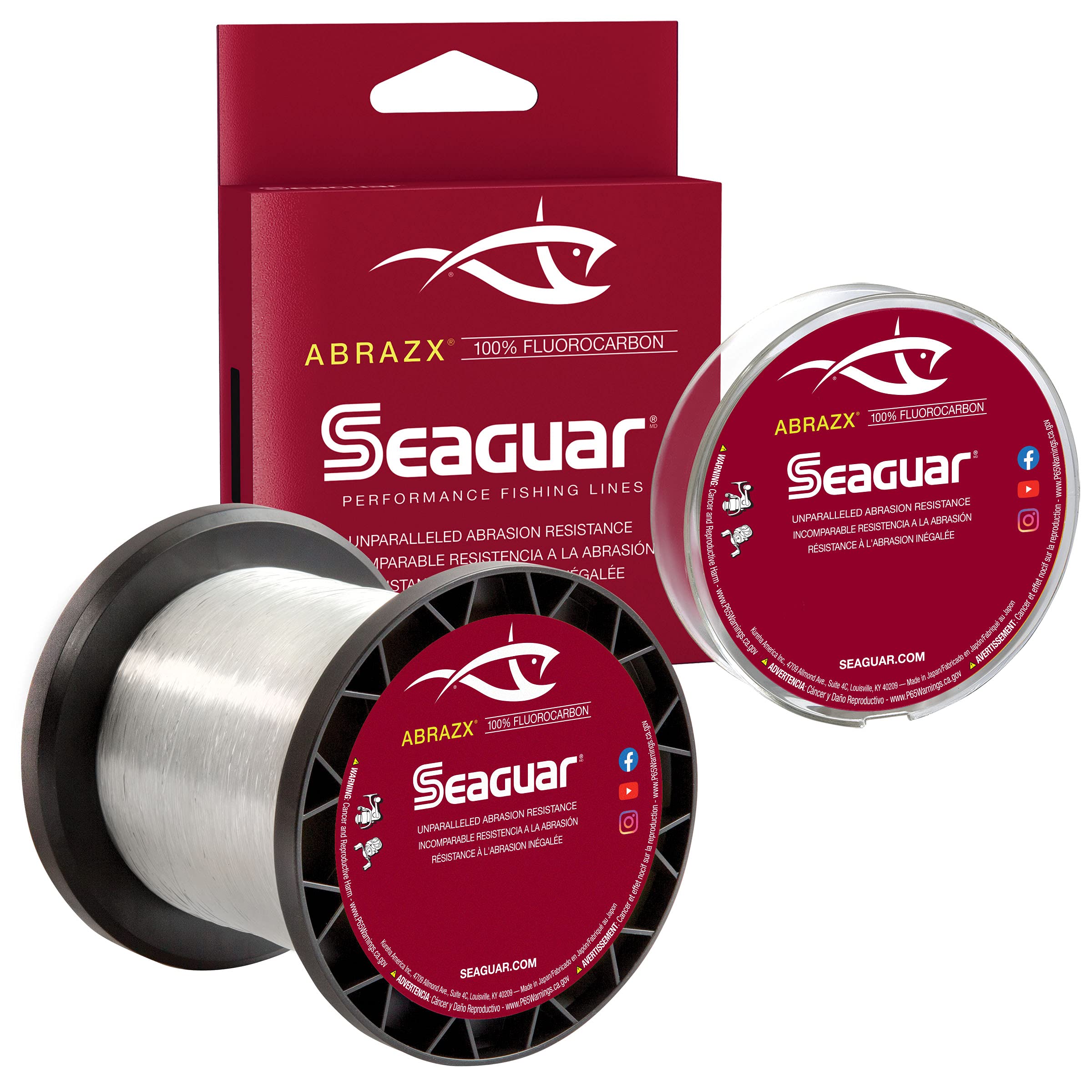 Seaguar Abrazx 100% Fluorocarbon Fishing Line 10Lbs, 1000Yds Break Strength/Length - 10Ax1000
