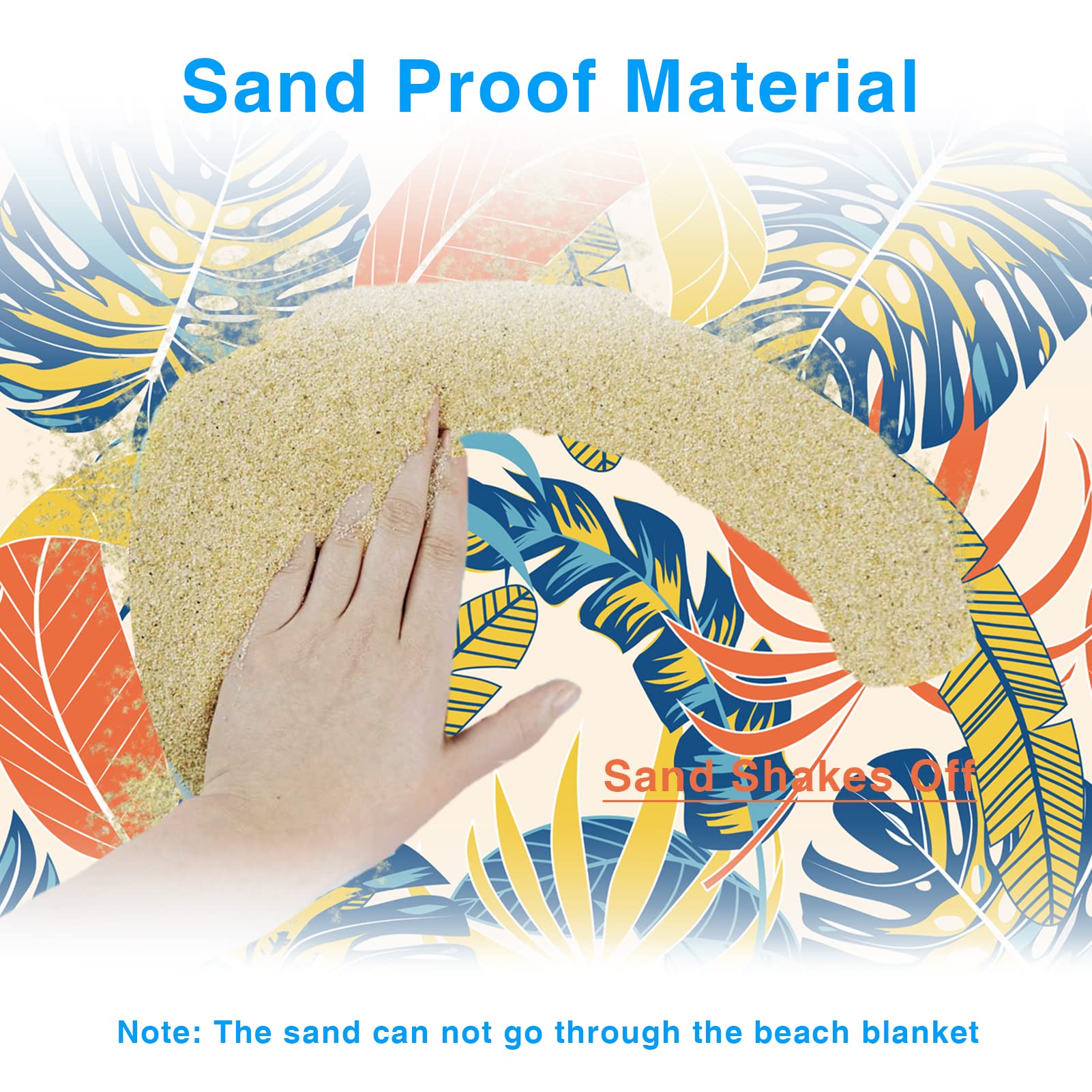 Tradfore Beach Blanket Sandproof, Waterproof Beach Mat Oversized 79 X 83 Inch For 4-6 Adults, Lightweight Beach Blanket For Outd