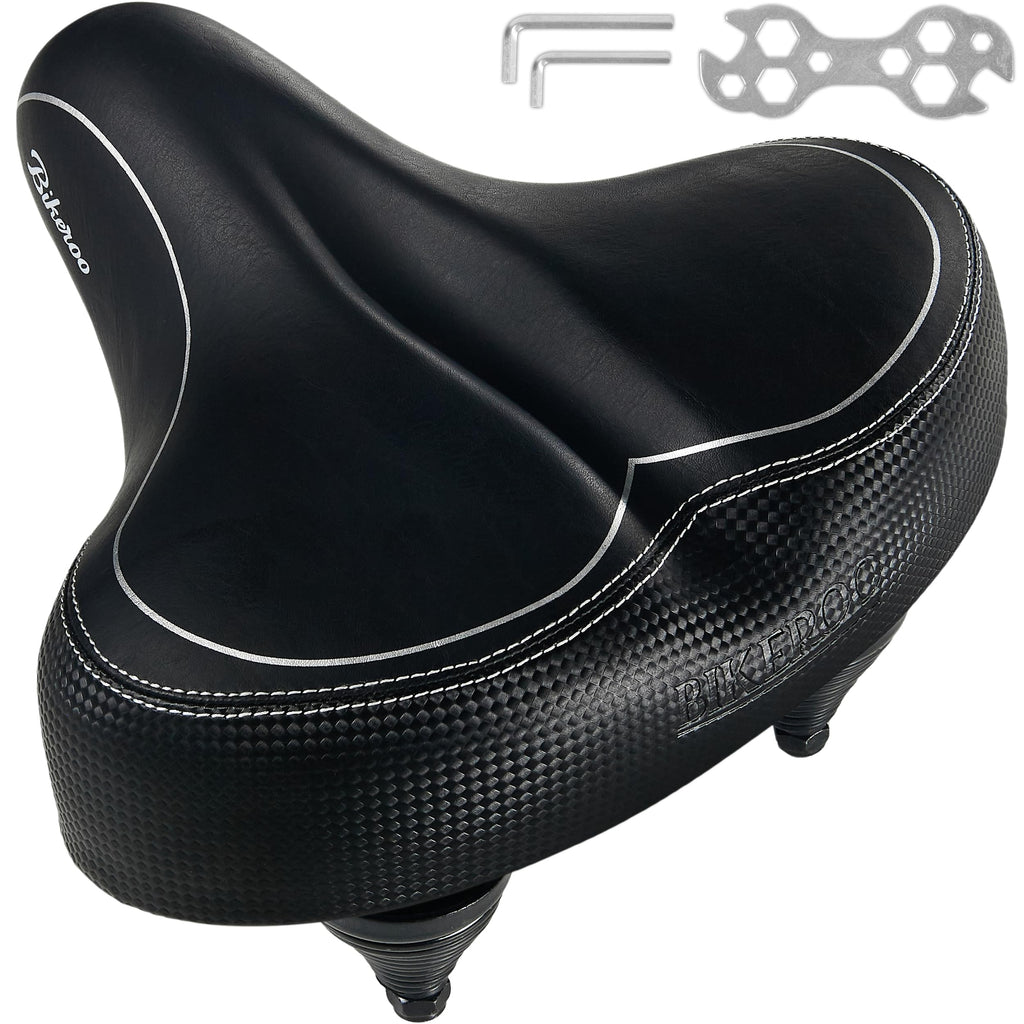 Bikeroo Oversized Comfort Bike Seat Most Comfortable Replacement Bicycle Saddle - Fit For Exercise And Outdoor Bikes Suspension