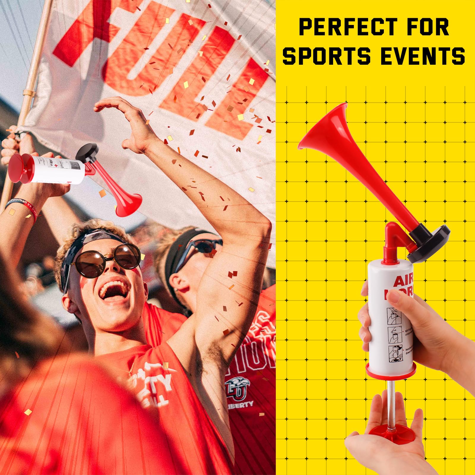Farbin Marine And Sports Pump Air Horn,Loud Sound Handheld Signal Boat Horn,Personal Safety Horn Alarm,For Boating,Sports Events