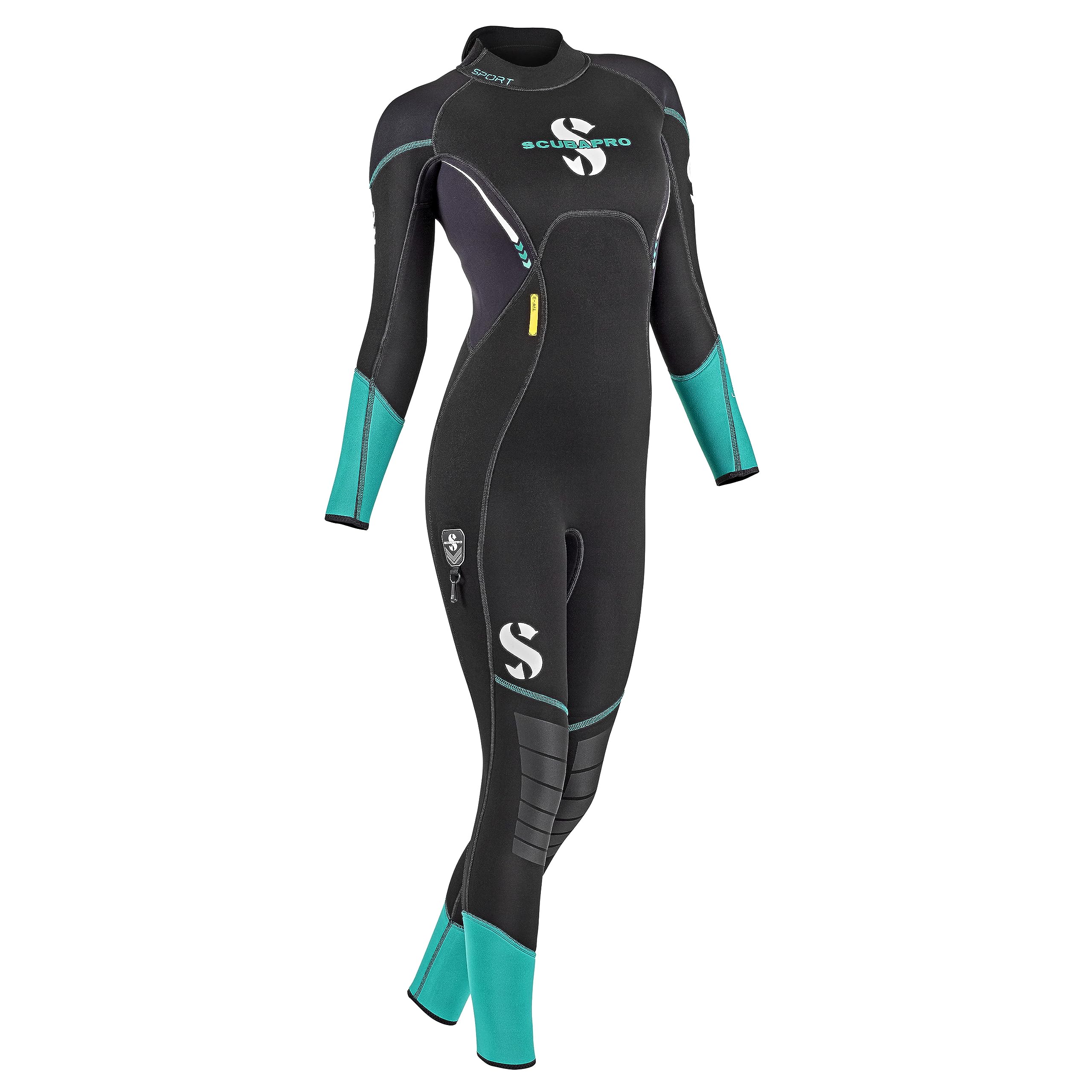 SCUBAPRO Womens Sport Steamer Wetsuit with 3mm Thickness, Medium, Black/Caribbean