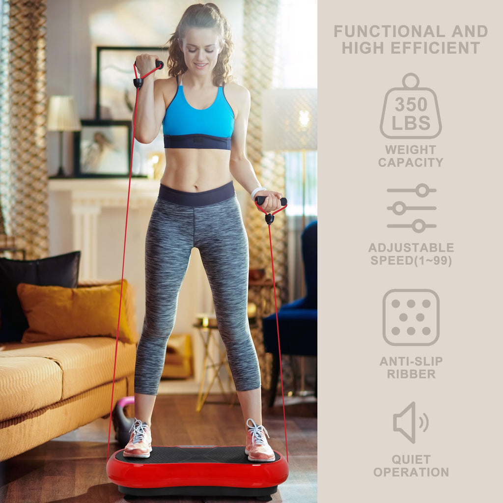 Super Deal Pro Vibration Plate Exercise Machine - Whole Body Workout Vibration Fitness Platform Fit Massage Workout Trainer W/Lo
