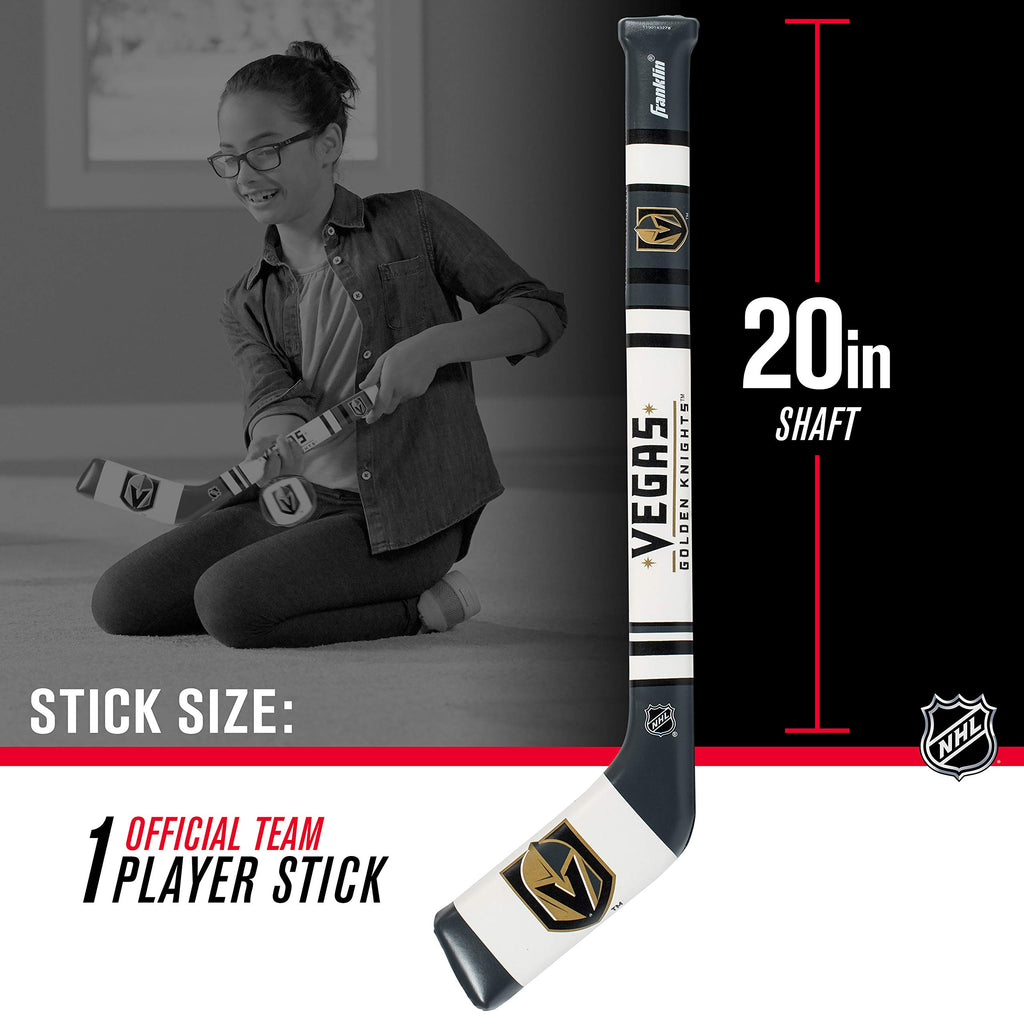 Franklin Sports Vegas Golden Knights Nhl Mini Soft Hockey Stick Set - Nhl Team Soft Foam Mini Hockey Stick And Ball Set - Great