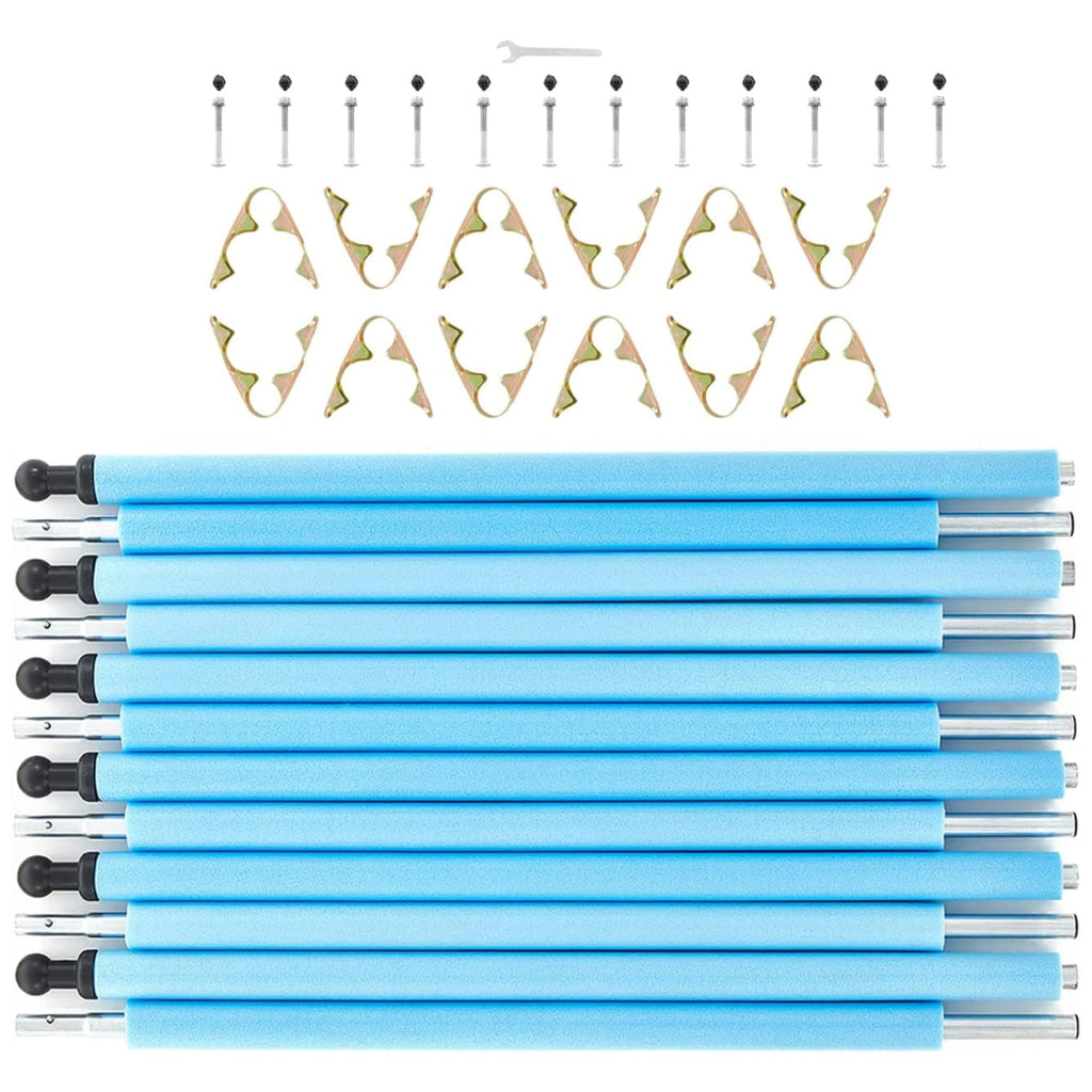 Skybound Universal Replacement Enclosure Poles And Hardware - Complete Set Of 6 Poles - Net Not Included - Blue